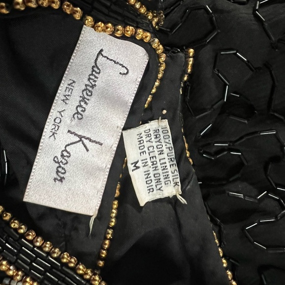 Vintage 1980’s Laurence Kazar Beaded and Sequins Silk Dress Size Medium - Picture 6 of 6